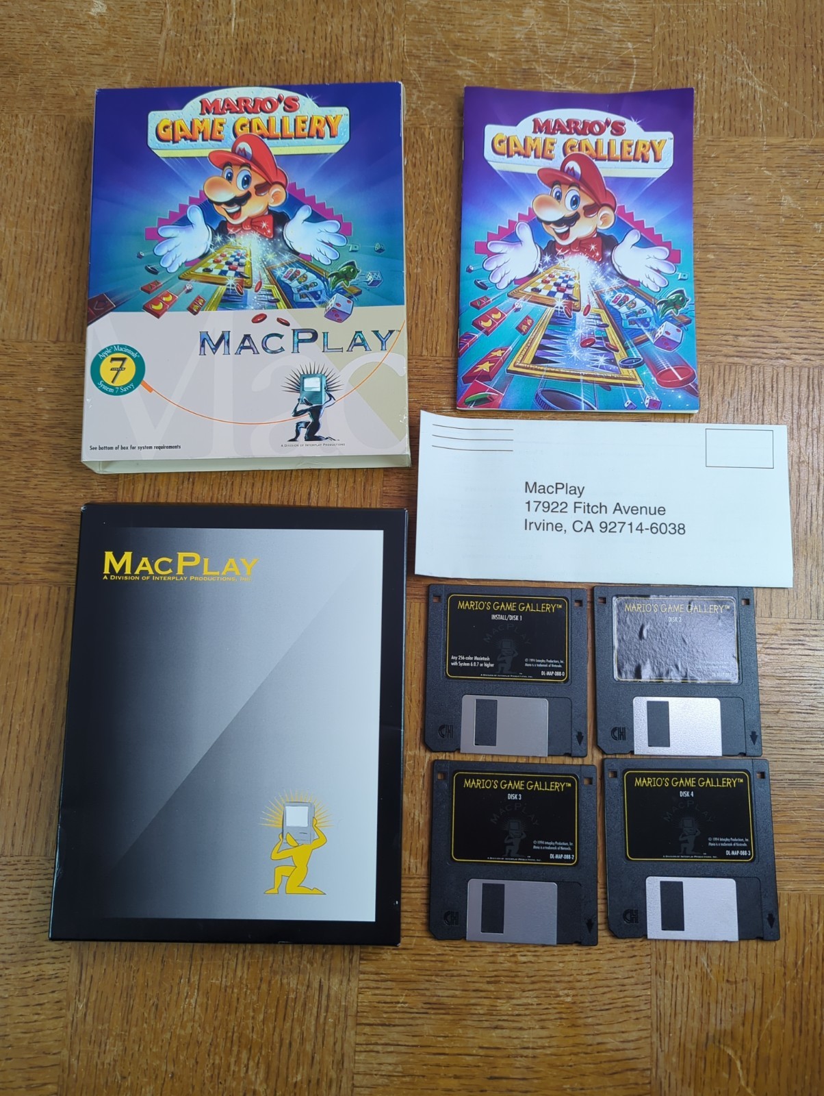 MACPLAY Mario’s GAME GALLERY (4 x Floppy Disk) Apple Macintosh 7 System Complete