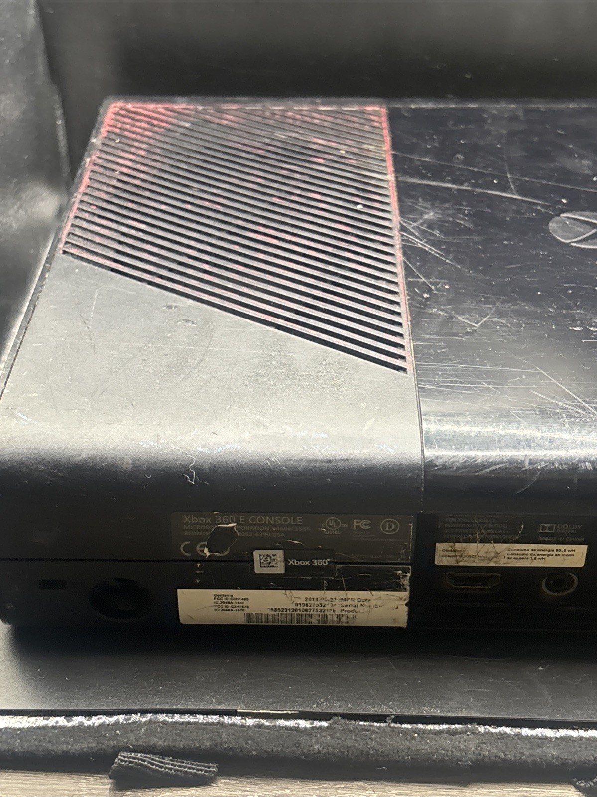 Microsoft Xbox 360 E Console Only Model 1538 Black Unable to test no power cord