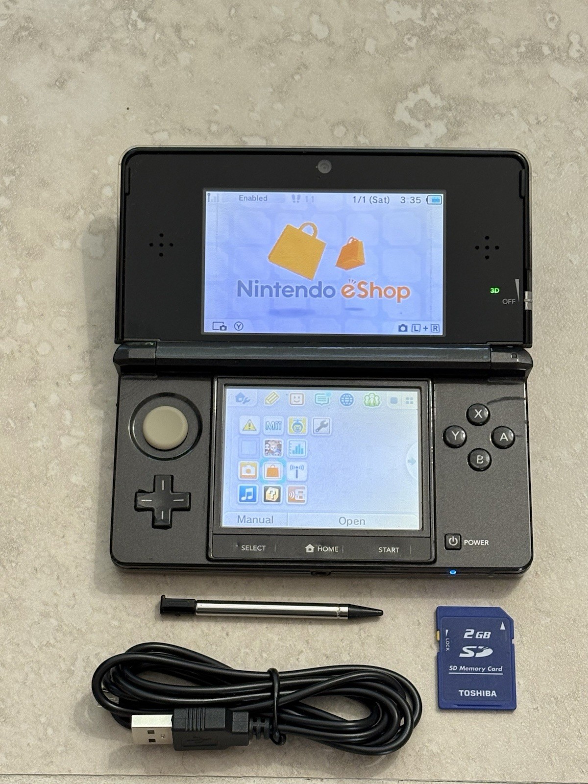 Nintendo 3DS Console Black Edition With Charger US SELLER Good Condition