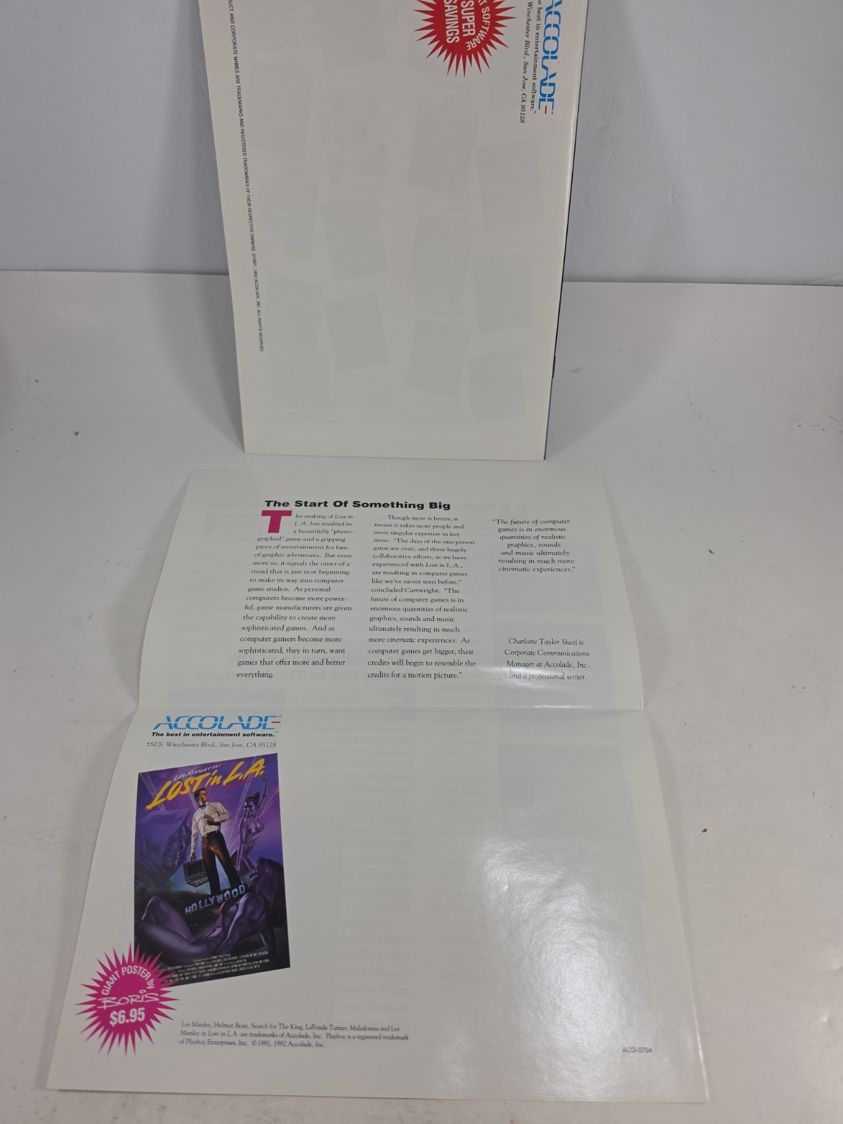 Les Manley In: Lost In L.A. (1991 MS-Dos 3.5″) Accolade – Complete