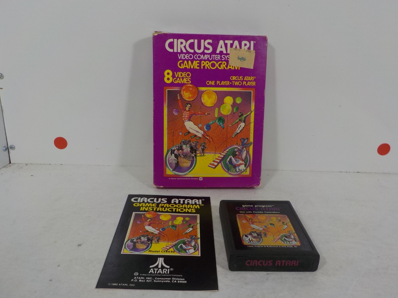 N A129 Circus Atari (Atari 2600) – Box & Manual (Box in Rough Shape)