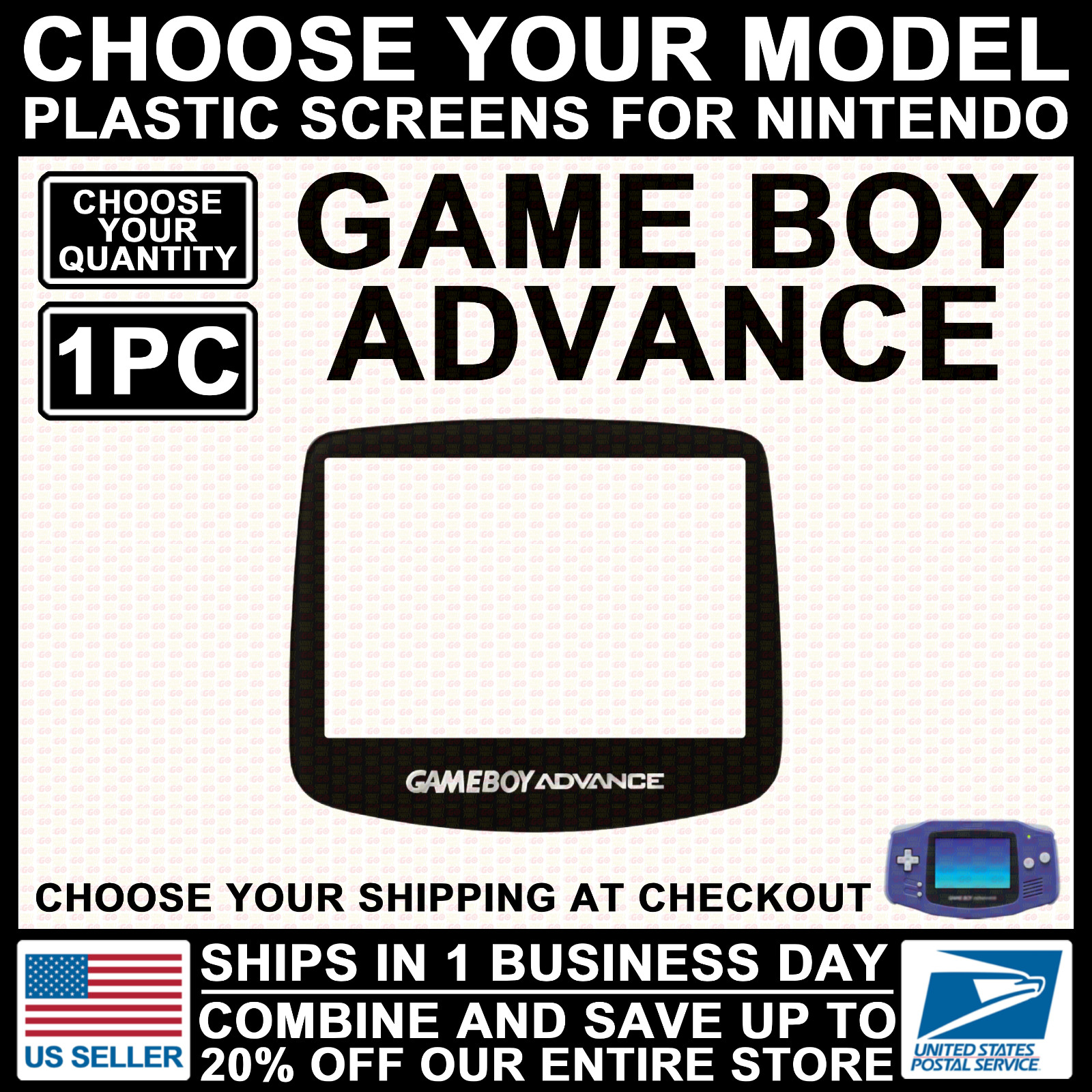 NEW Screen Lens for Nintendo Game Boy Advance GBA Replacement Adhesive