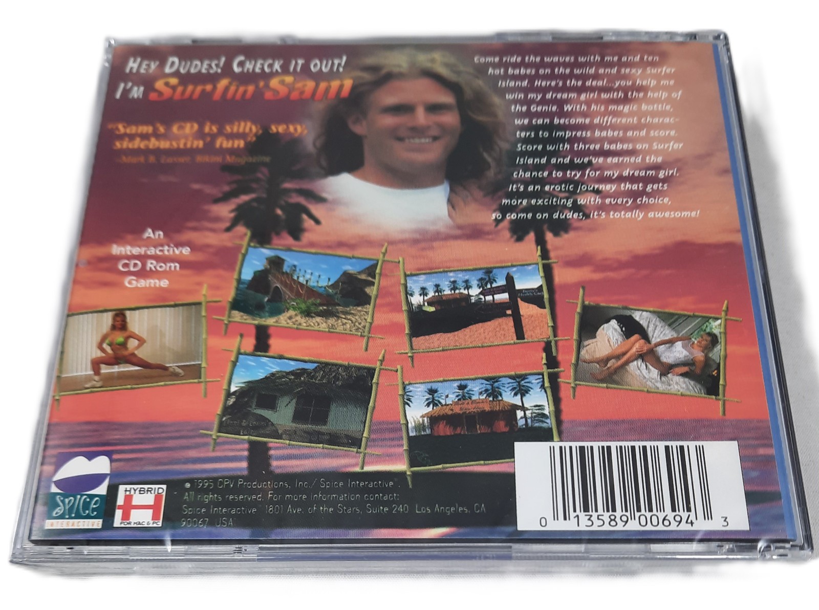 PC CD-ROM Surfin’ Sam – Spice Interactive 1995 Mature New Sealed