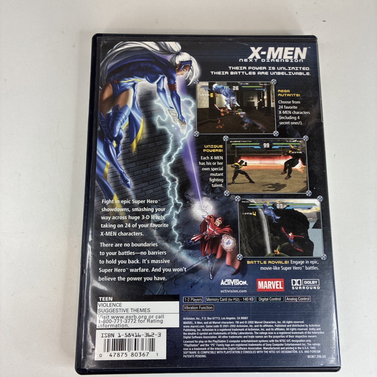 X-Men Next Dimension PlayStation 2 PS2 Complete With Manual CIB Tested & Clean