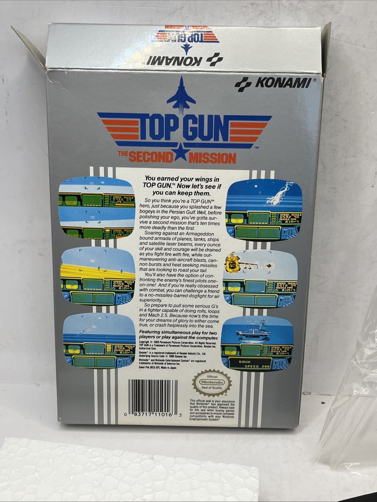 Top Gun: The Second Mission Nintendo NES, 1989 Complete In Box