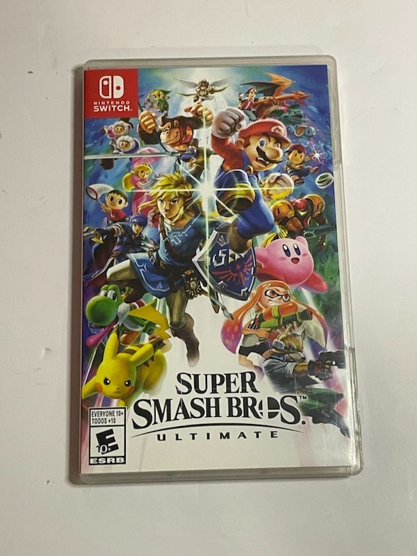 Nintendo Switch OLED Console Smash Bros Bundle W/ GAME Cartridge + 12mo Membersh