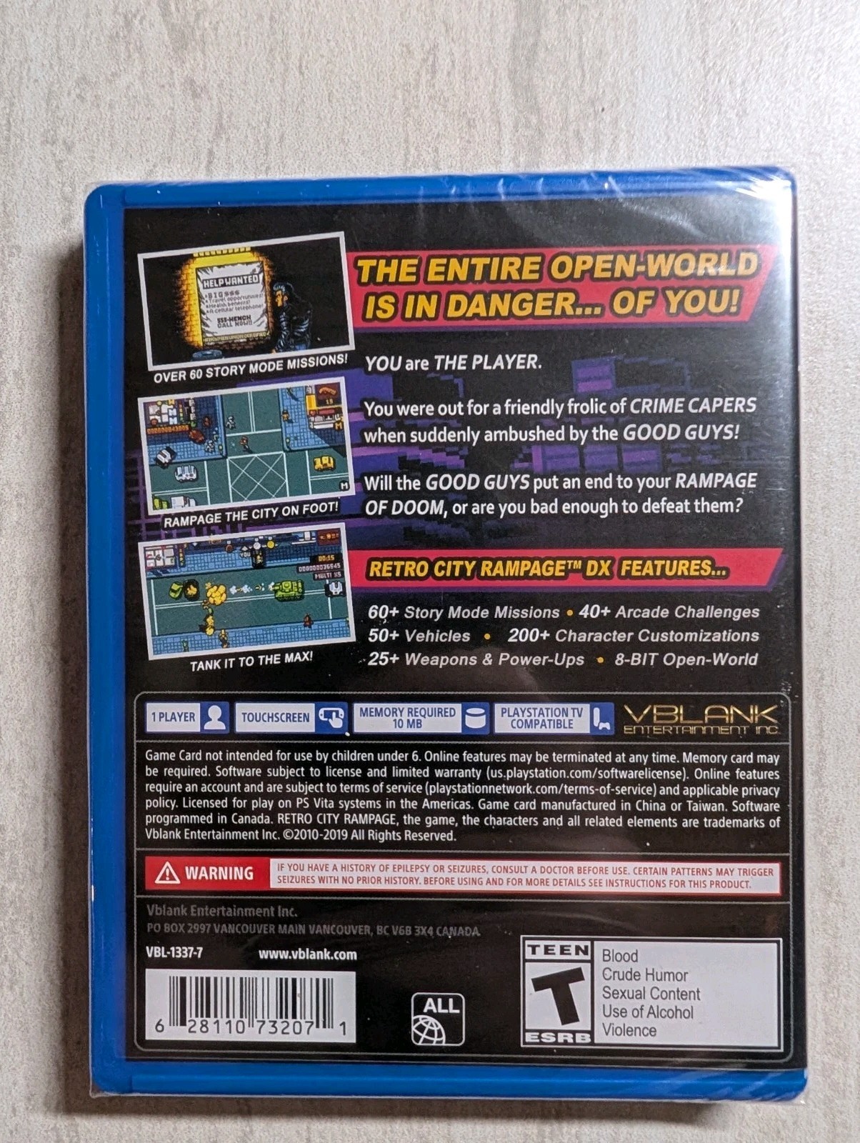 Retro City Rampage DX NEW ESRB Sony PlayStation Vita PS Vita