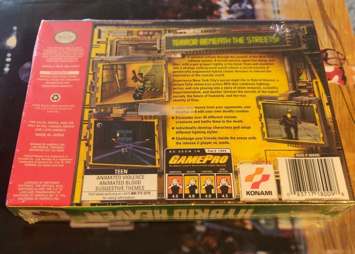 “Hybrid Heaven” Nintendo 64 Video Game 100% Complete Brand New In Sealed Box