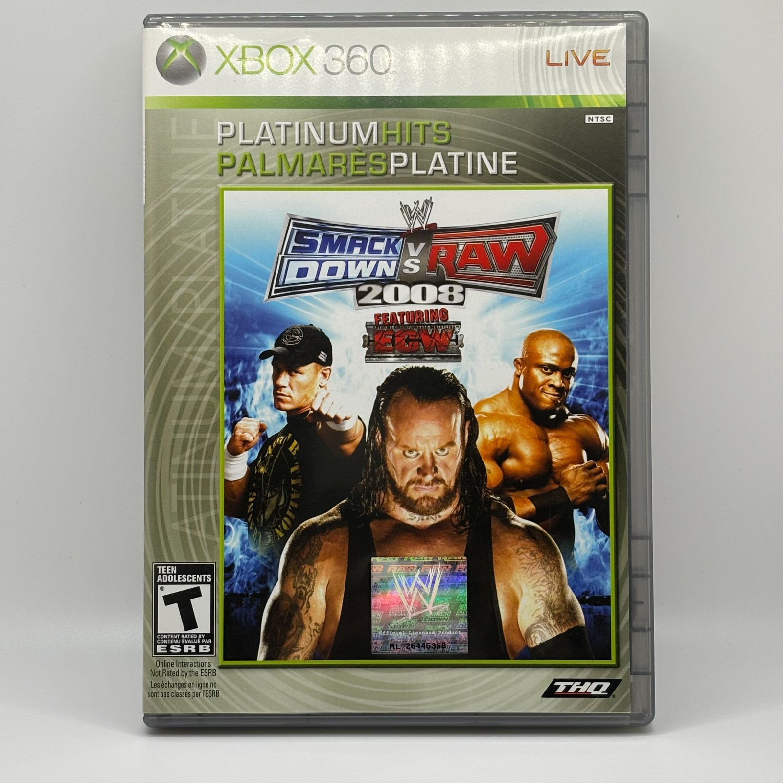 XBOX360 WWE Lot of 3 / SmackDown Vs Raw 2008 (Platinum), 2010, WWE12 / TESTED