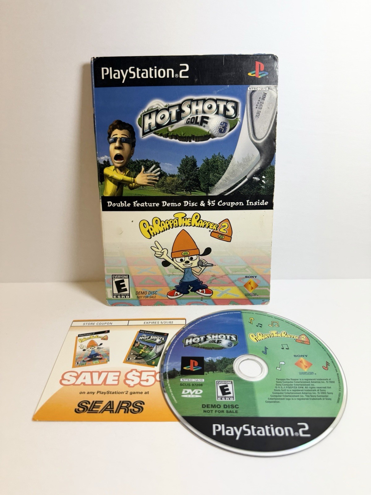 Parappa the Rapper 2 & Hot Shots Golf 3 Double Demo Disc PlayStation 2 PS2 Rare
