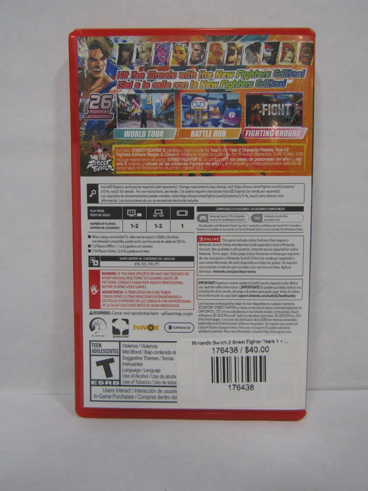 Nintendo Switch 2 Street Fighter Years 1 + 2 Fighters Edition (NO DLC)