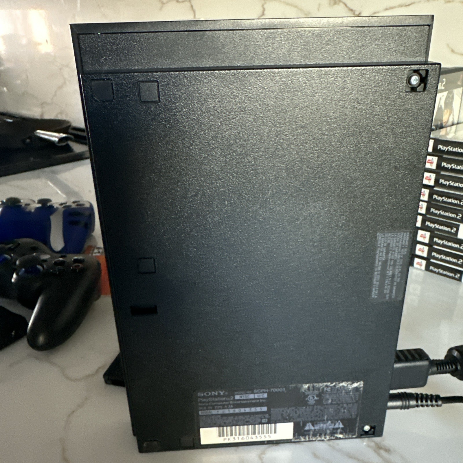 Sony PlayStation 2 Slim Console (SCPH-70001) + 23 Sports Games, Controllers READ