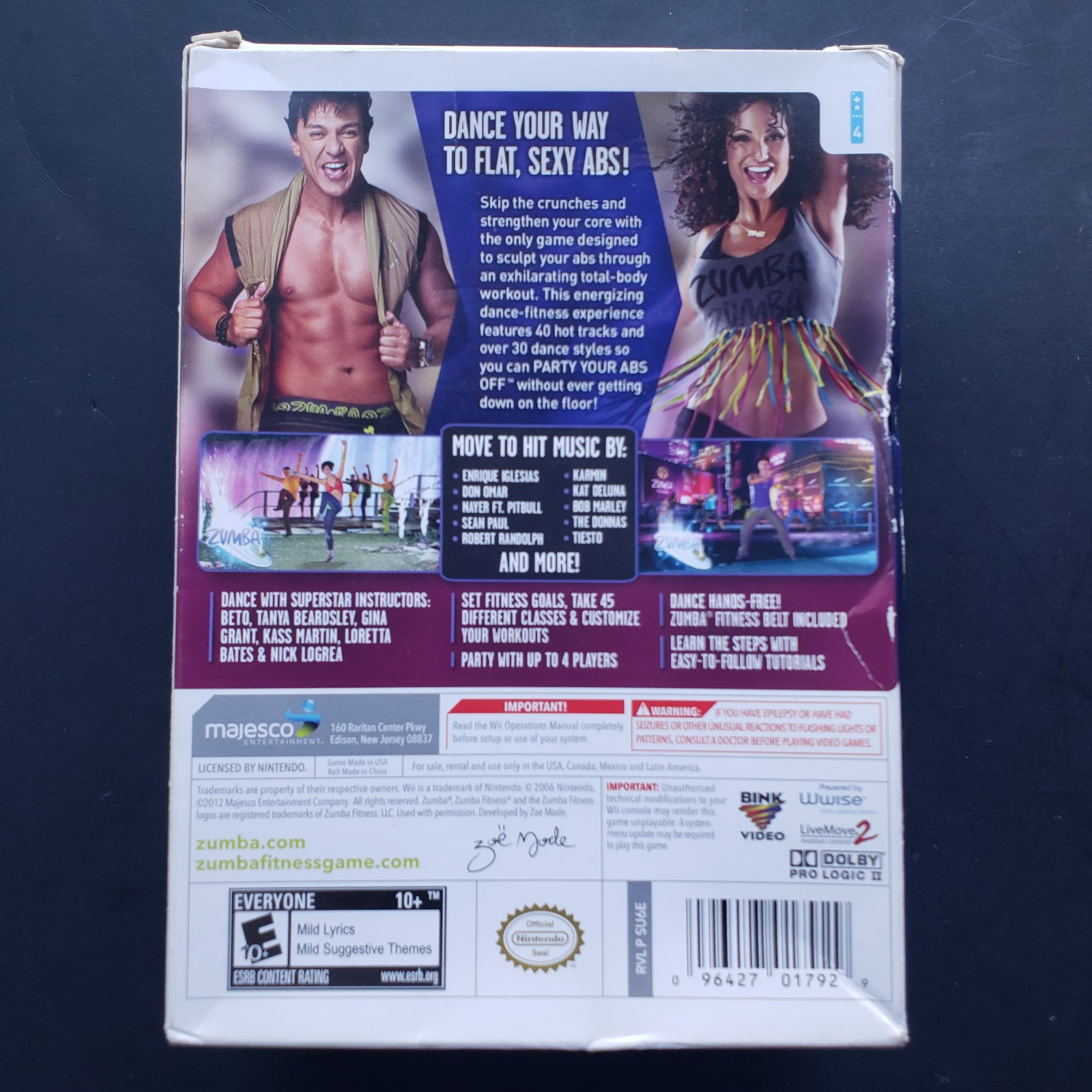 Zumba Fitness Core (Nintendo Wii 2012) Box Set w/ Remote Holder Fitness Belt New