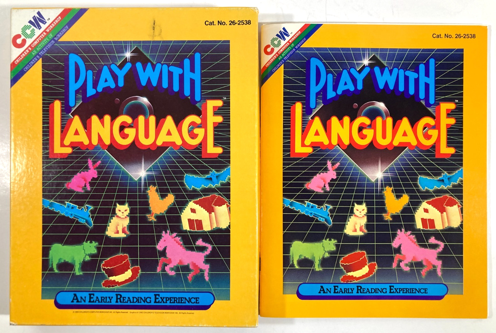 Radio Shack 1983 3-Game 5.25″ Disk Set Bagasaurus Picture Palace Roll-A-Word CCW