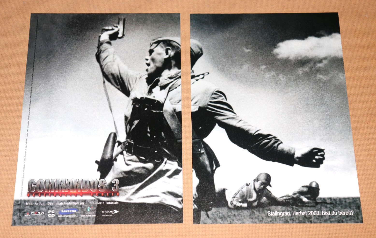 Commandos 3 Destination Berlin Old Ad Poster Small Advertising 2 page Poster