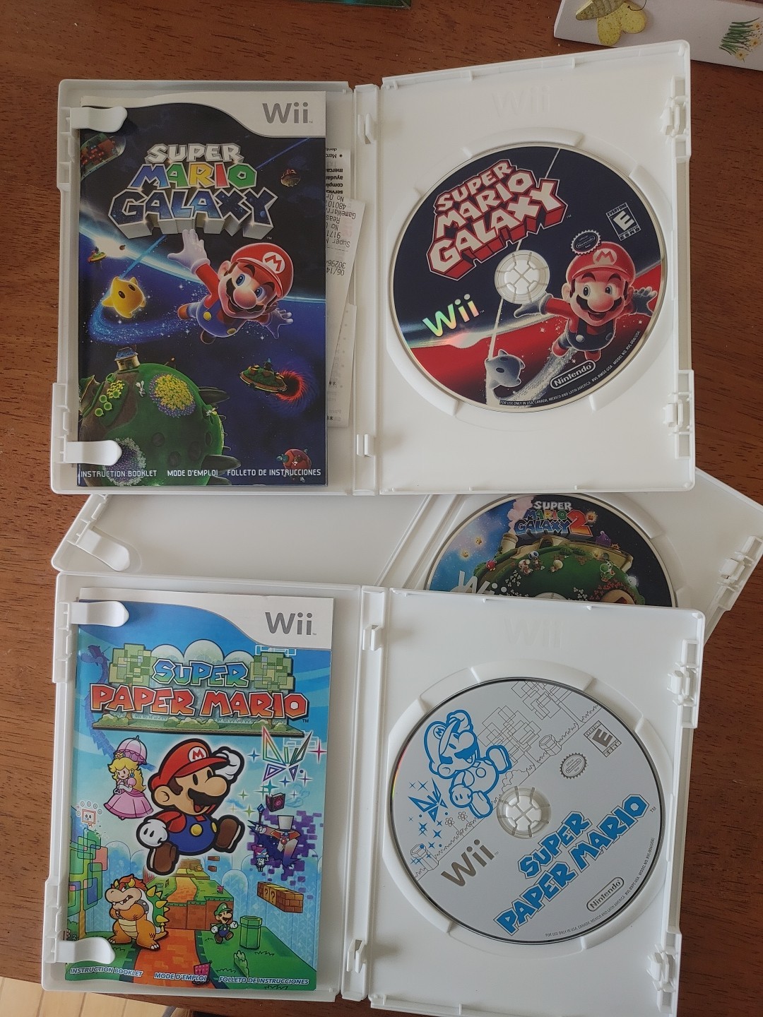 Super Mario Galaxy 1 + 2 , Super Paper Mario CIB Nintendo Wii READ