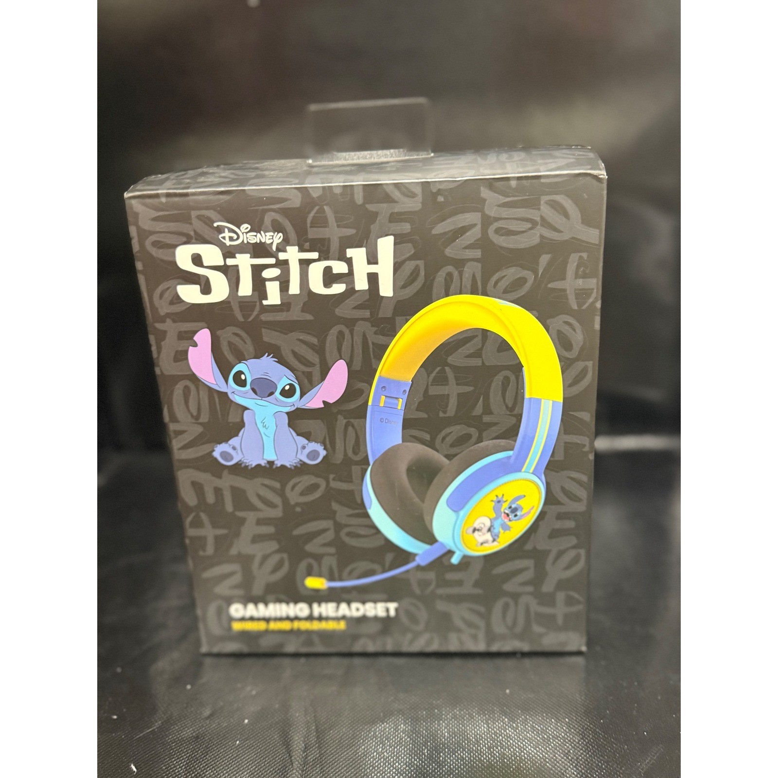 Disney Stitch Gaming Headset Wired and Foldable Blue Yellow Microphone NEW