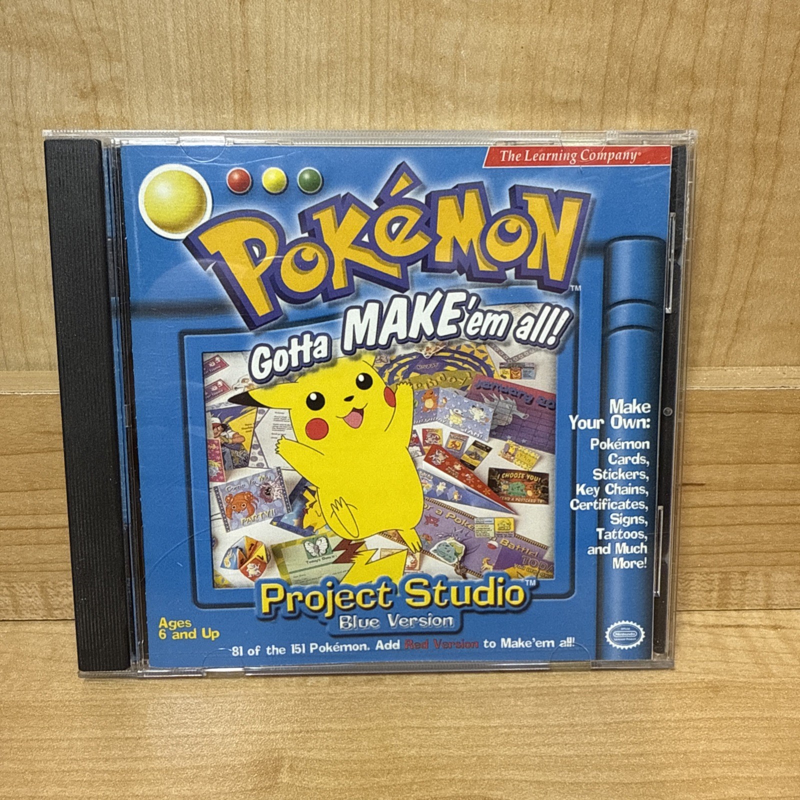 POKEMON Project Studio Blue Version (PC CD-ROM, 1999) Learning Company Vintage