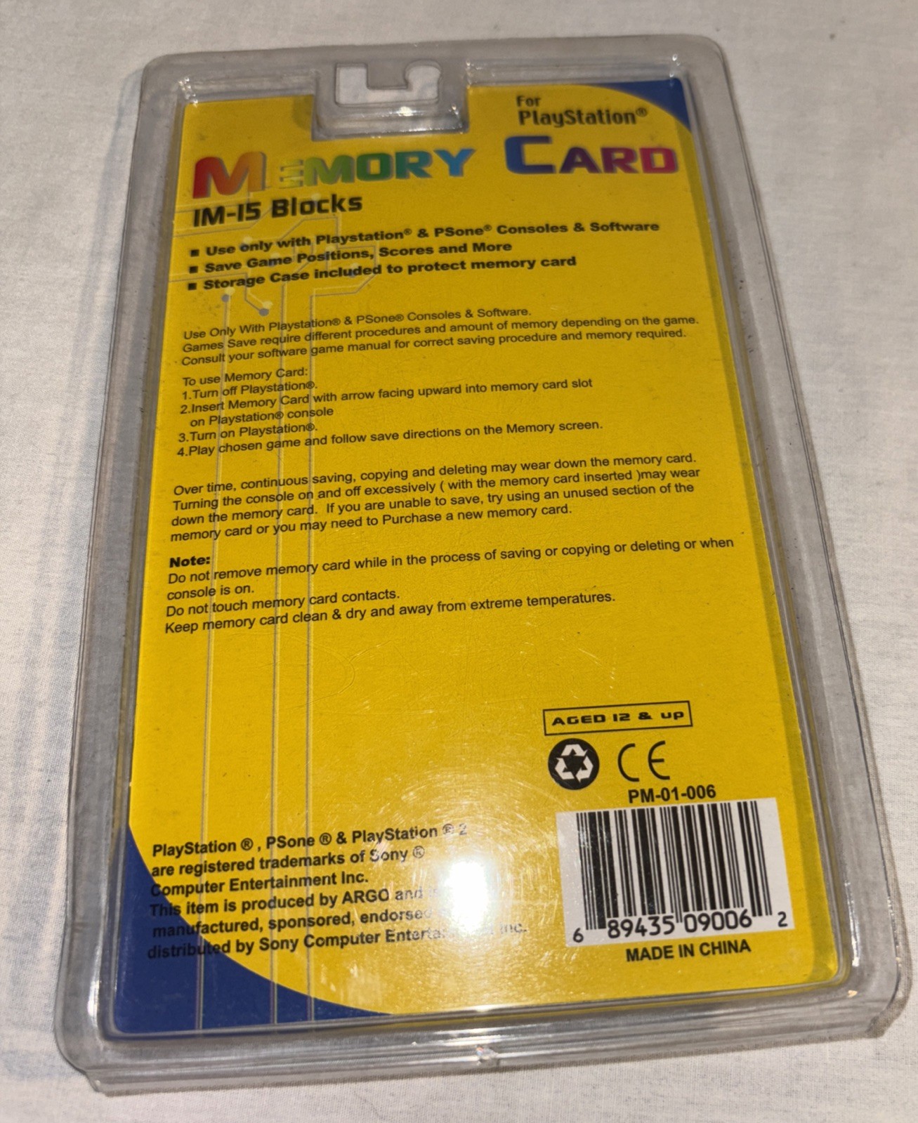 NEW Argo 1 Mega Memory Card For PlayStation With PS1 Controller Keychain