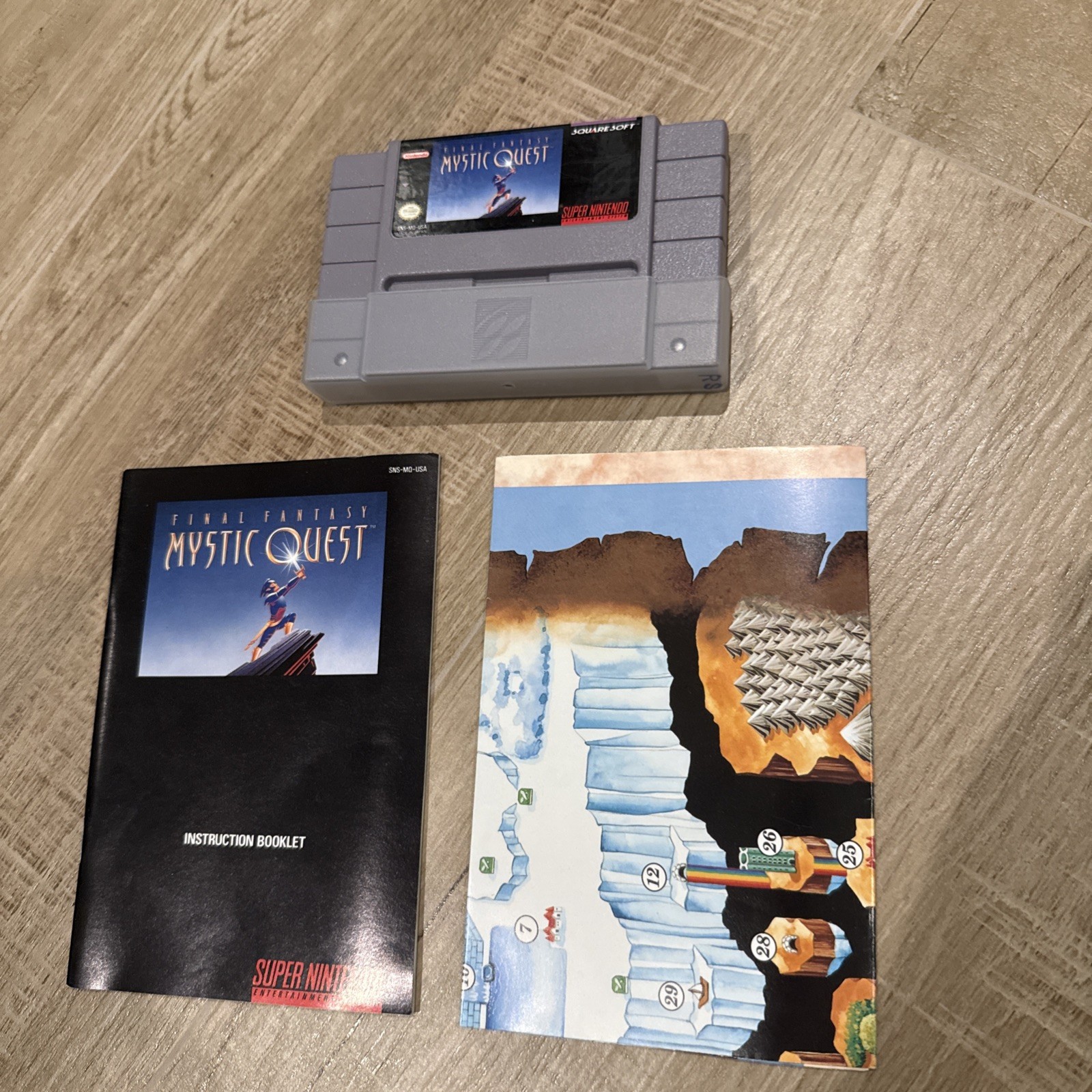 Final Fantasy: Mystic Quest SNES Cartridge with Manual & Map Included *Tested*
