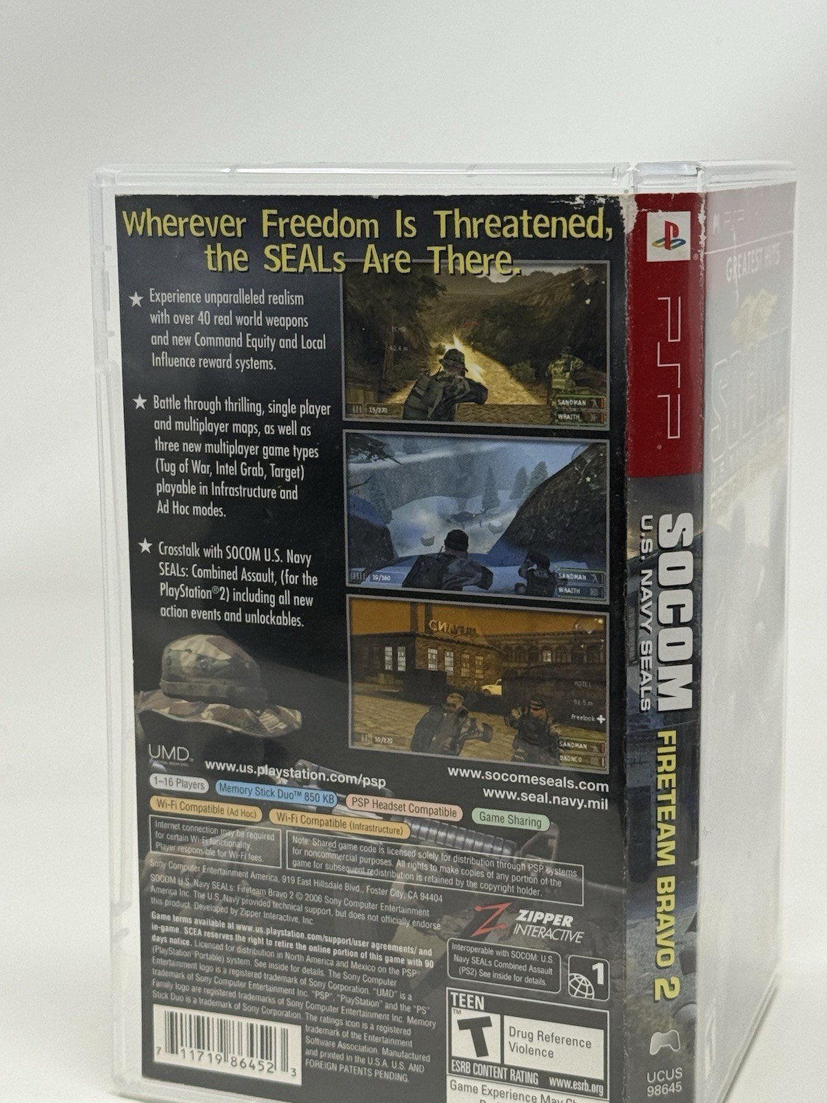SOCOM US Navy Seals Fireteam Bravo 2 PlayStation Portable PSP Complete CIB