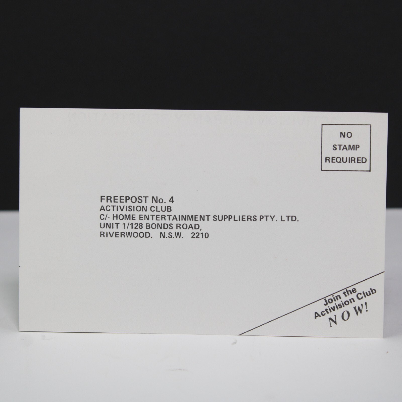 Activision Warranty Registration Freepost No.4 SNES, NES, Join The Club Now!