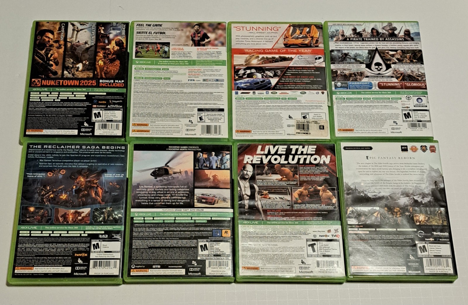 Xbox 360 Elite 120GB Bundle W/ 8 Games Cables Tested Working *Read Description*