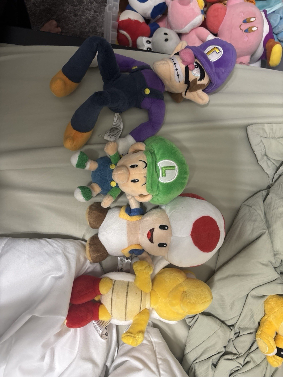 Super Mario Bros. Plush Doll Lot Mario Luigi Toad Waluigi Wario