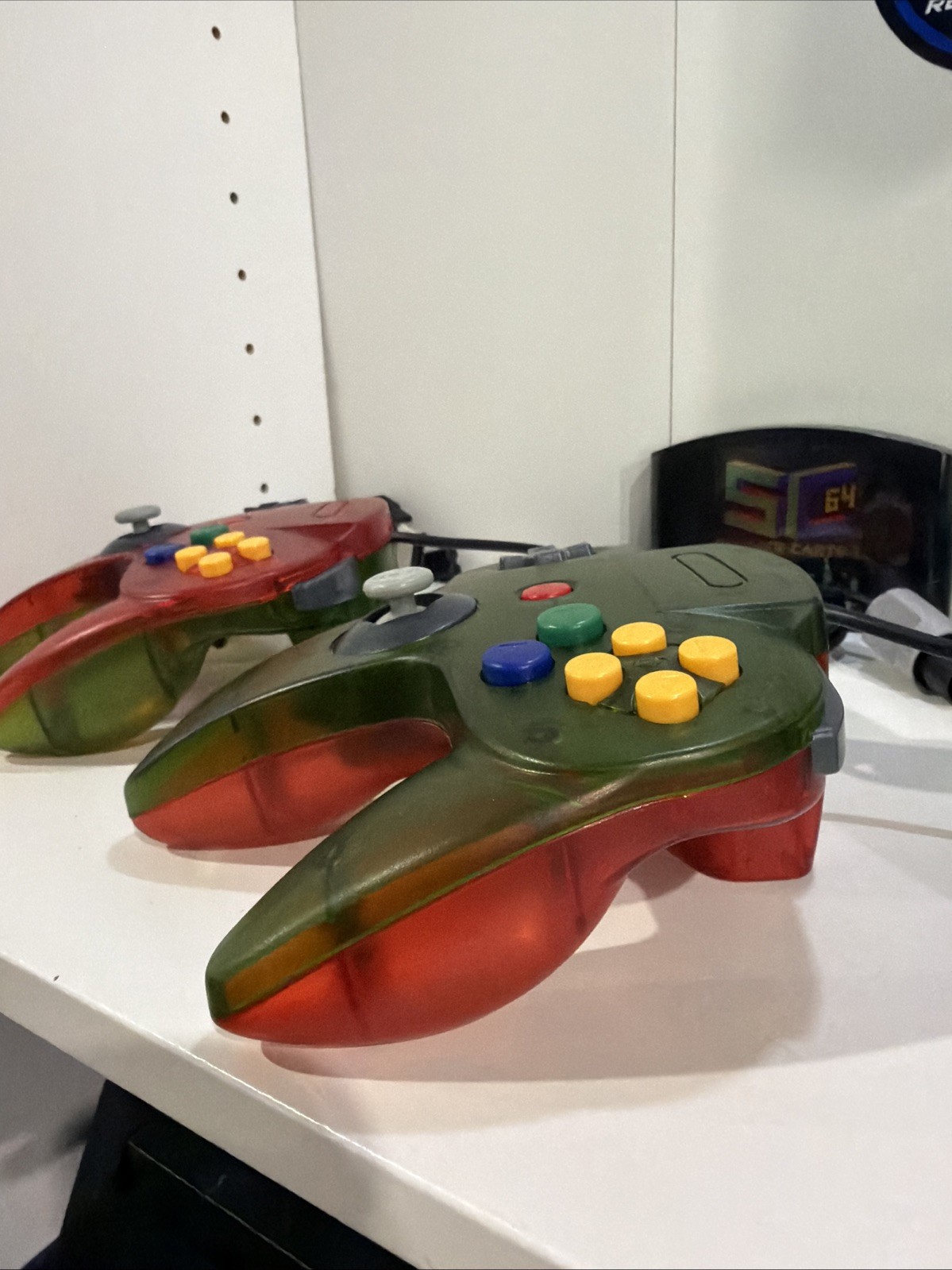 CUSTOM N64 Console FUNTASTIC Watermelon & GREEN TRANSLUCENT & Summer Cart 64