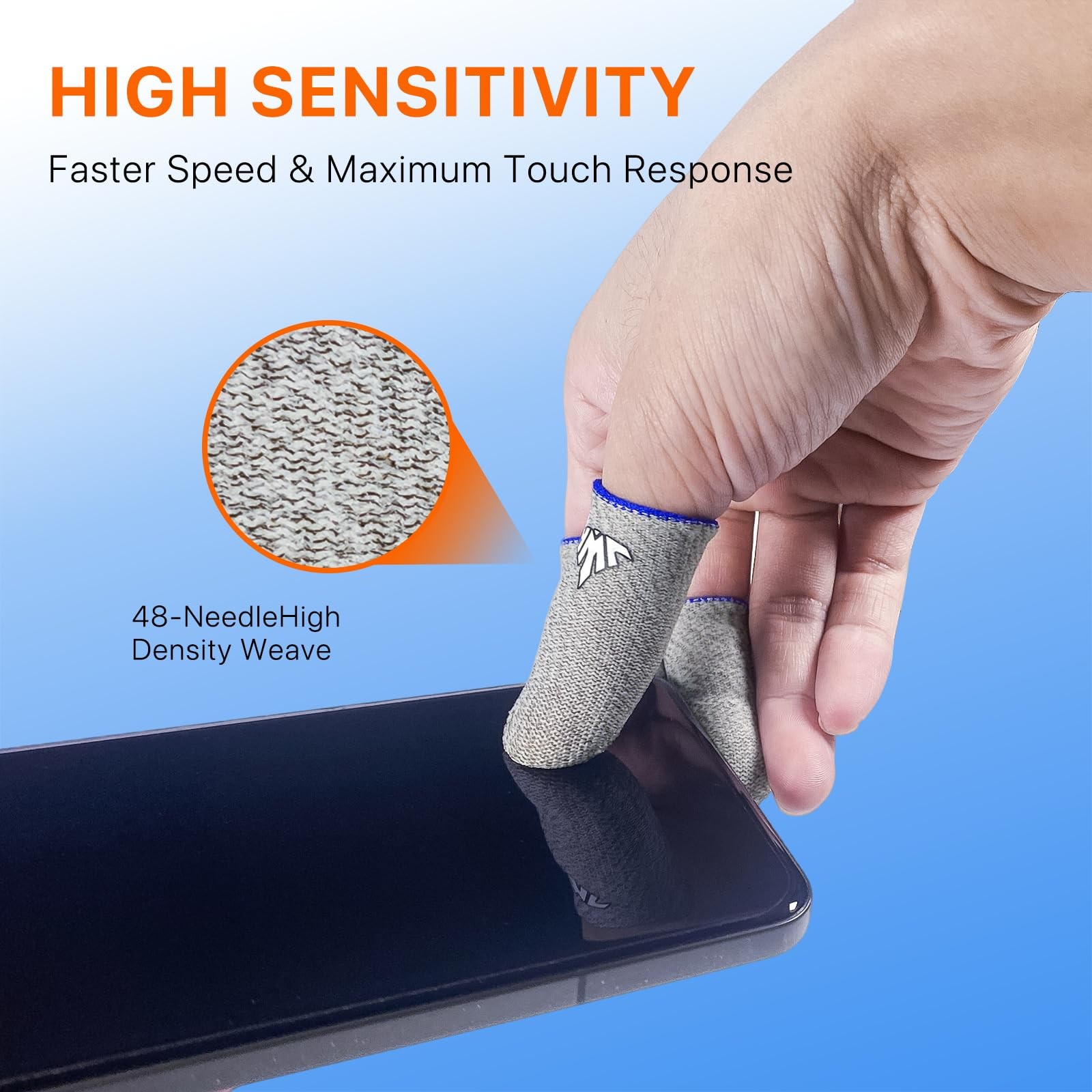 Ultra-Thin Silver Fiber Gaming Finger Sleeves,White Thumb Sleeves Gaming Cots…
