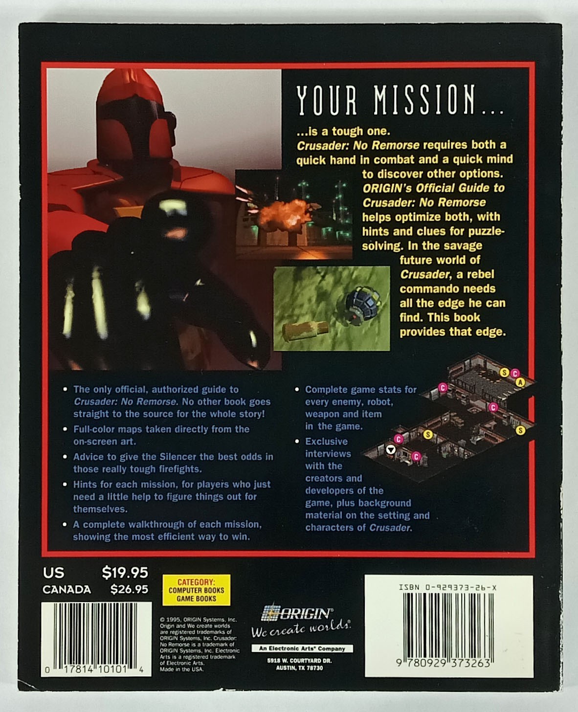 Crusader: No Remorse (1995, Paperback, Origin’s Official Guide) PC Strategy Book