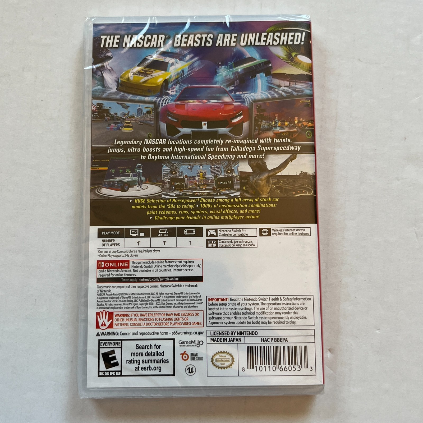 NASCAR Arcade Rush for Nintendo Switch (Brand New, Factory Sealed) 2023 GameMill