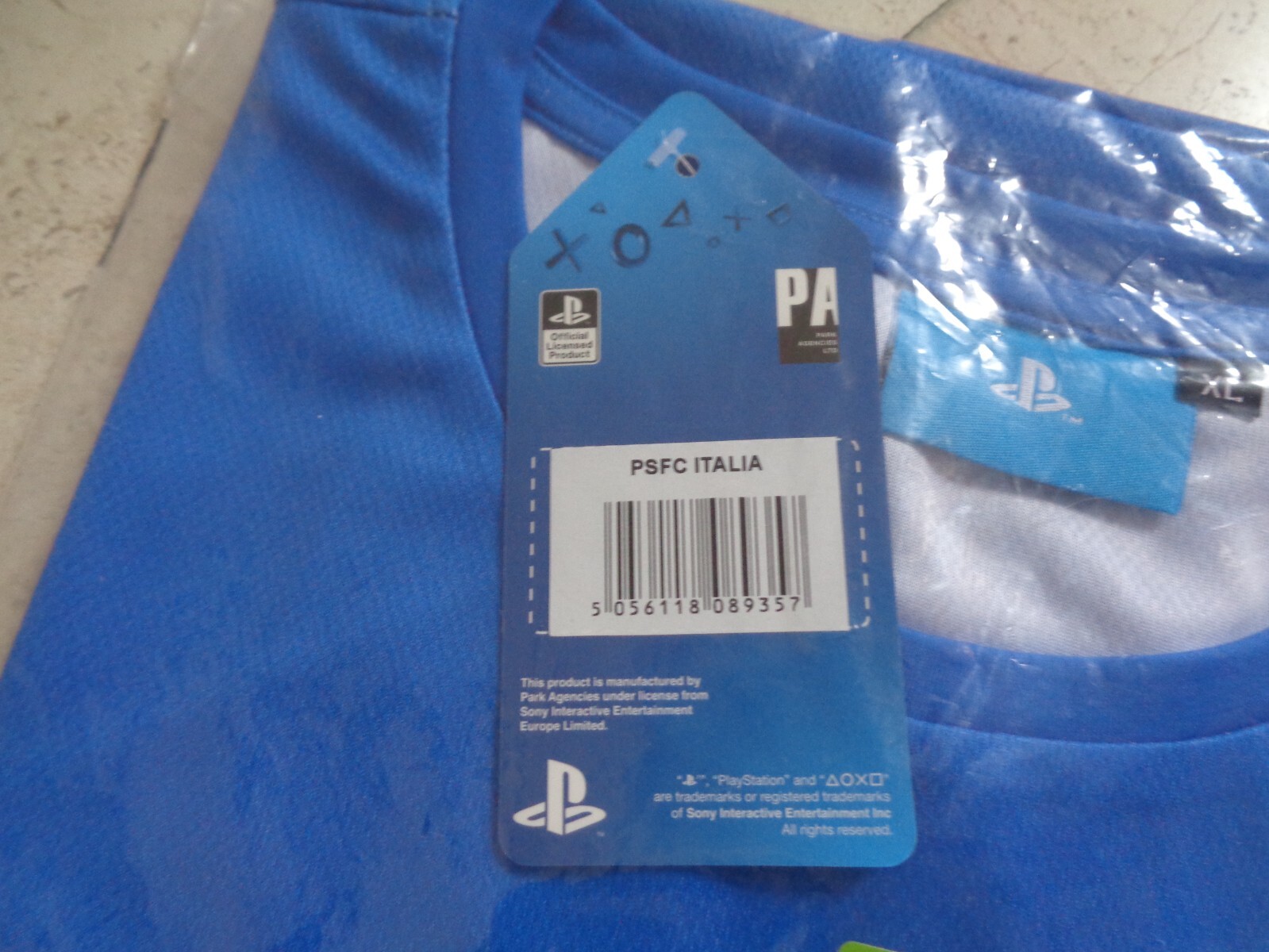 ITALIA – ITALY soccer football official PLAYSTATION merch *new* T-Shirt Size XL