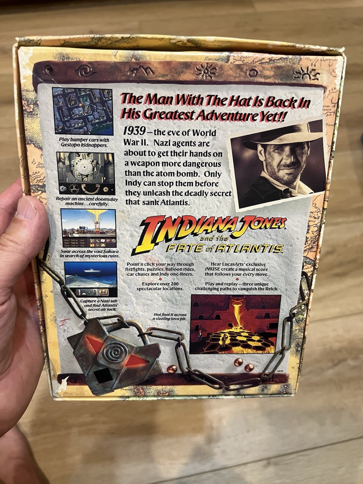 Indiana Jones and the Fate of Atlantis Big Box PC 3.5″ Very Good w/ Ref Card