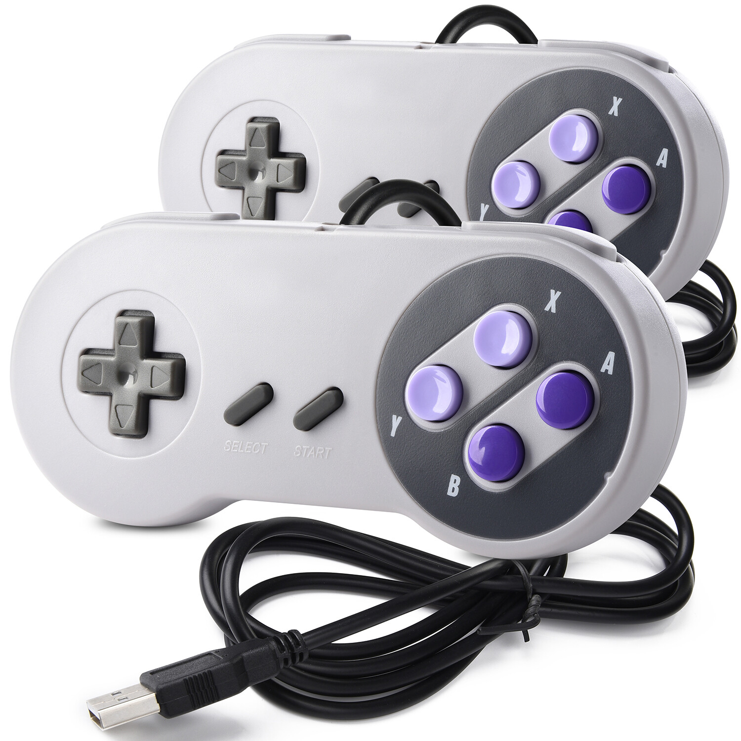 2 Pack SNES Retro USB Super SNES Controller Gamepad for PC & MAC Raspberry Pi