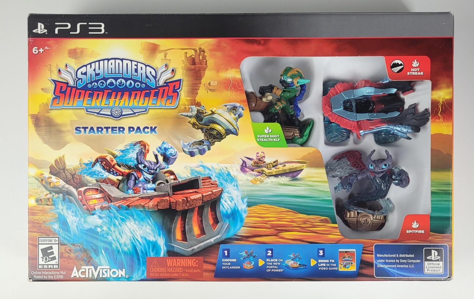 Activision Skylanders SuperChargers Starter Pack Portal Stealth Elf PS3 w/Poster