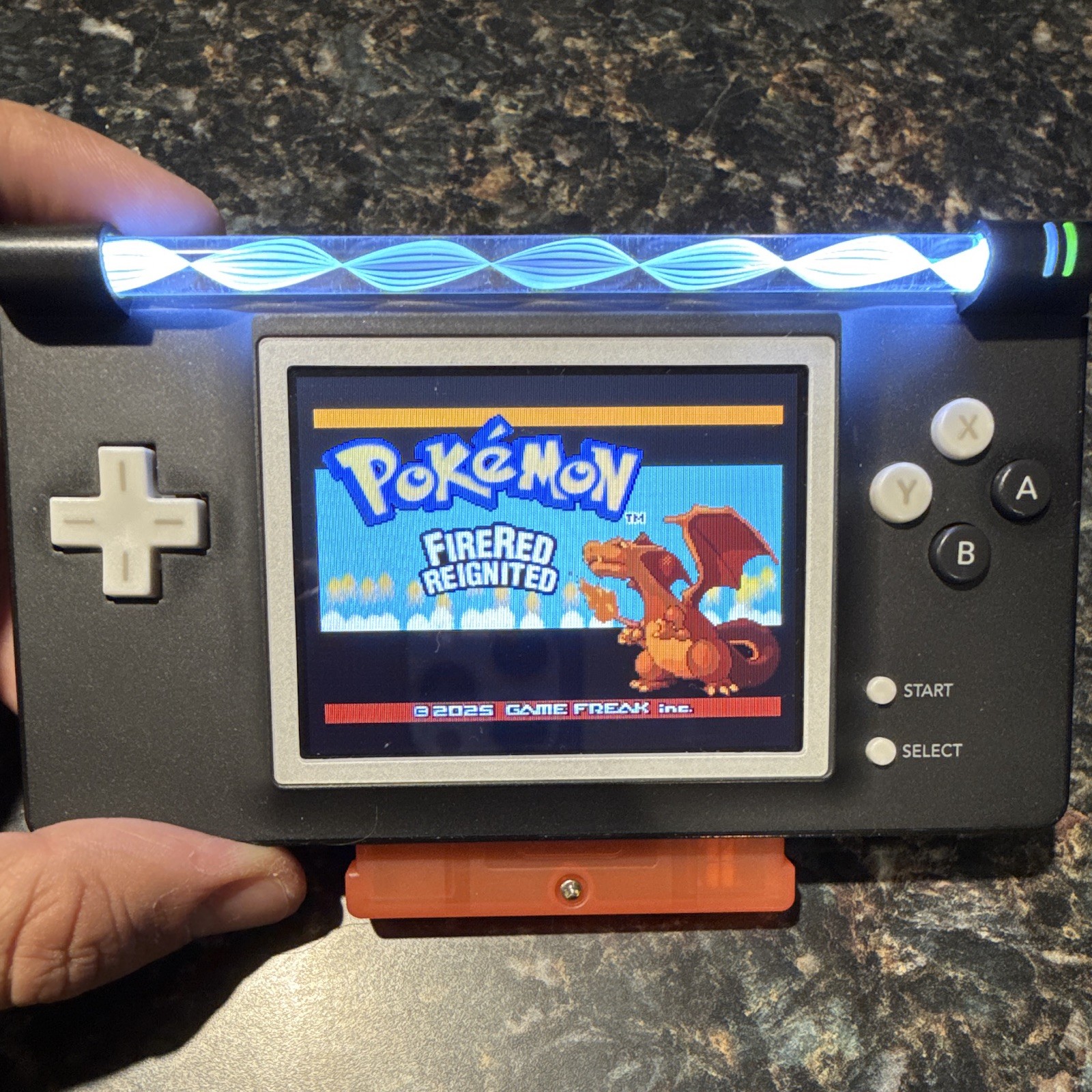 Gameboy Macro console modified DS Lite USG-001 Black with usb-c charging.