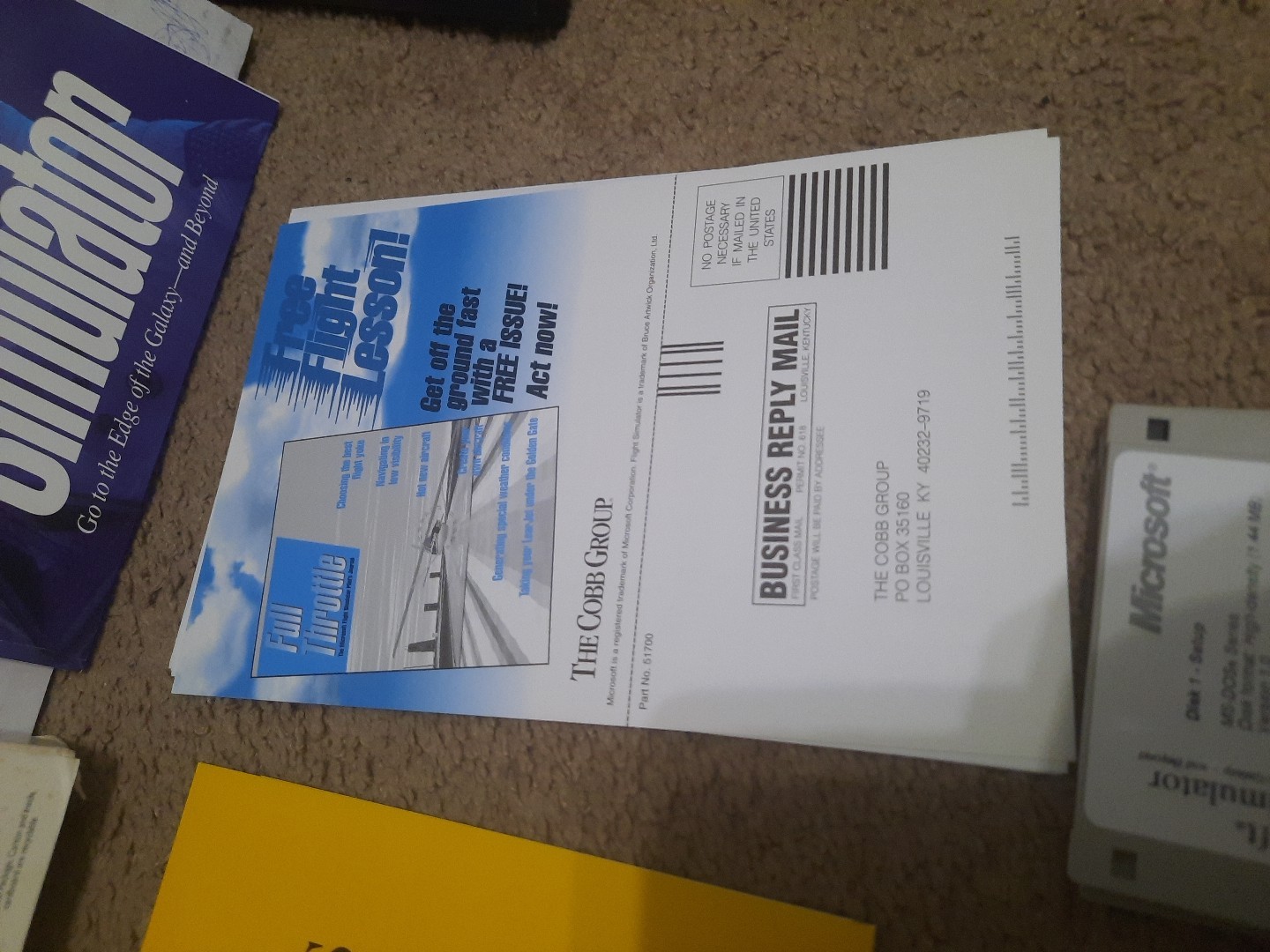 1995 Microsoft Space Simulator PC 3.5 In Floppy