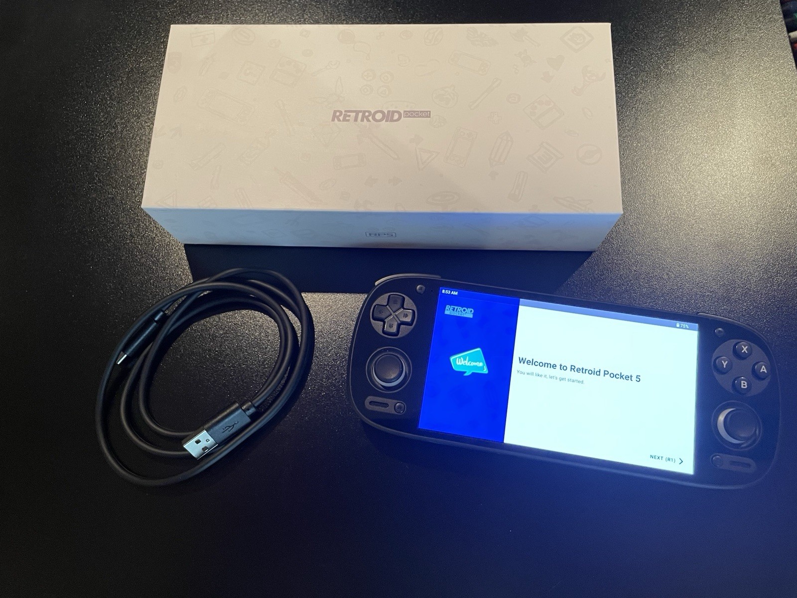 Retroid Pocket 5 Black OLED Android Handheld with Carrying Case and 512 GB SD