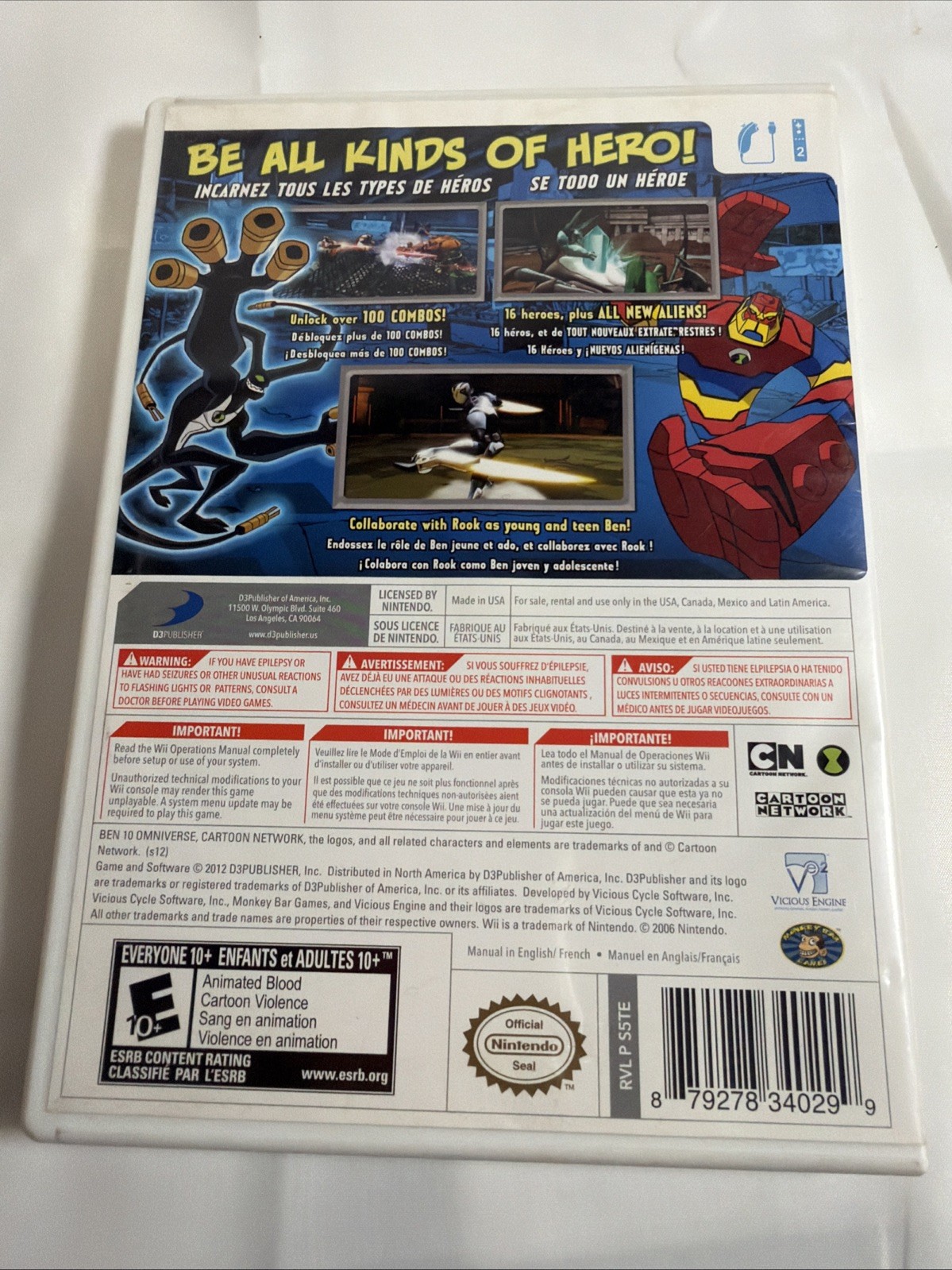 Wii Ben 10 Omniverse Game case and disc no Manual. Working Tested