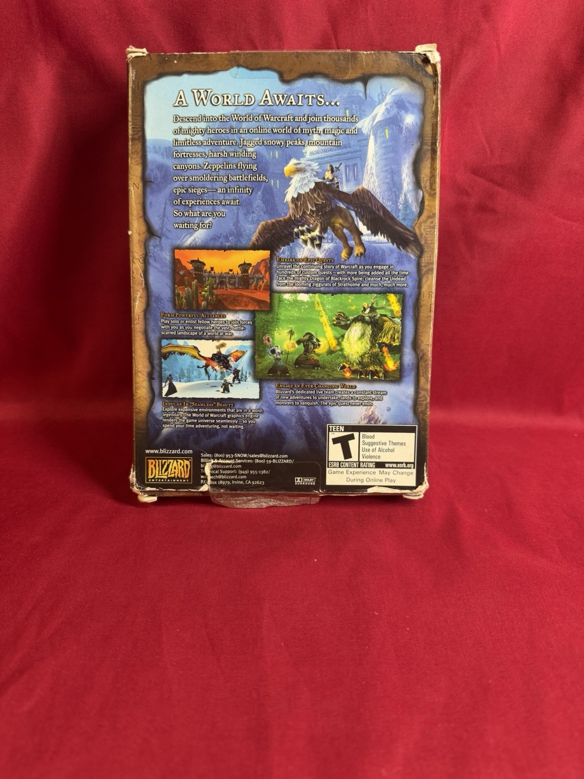 World Of Warcraft Original Big Box Release PC Blizzard – CIB 6 Discs And Inserts