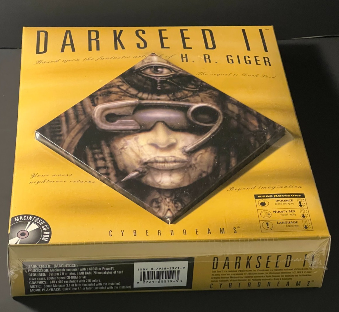 Darkseed II Dark Seed 2 Mac Version Trapezoid Big Box H.R. Giger NEW PC 1995