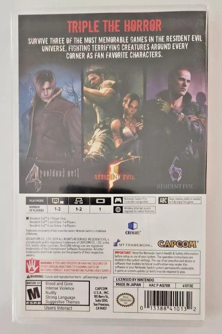 Resident Evil Triple Pack Switch Brand New Game Special (US 2019 Survival)