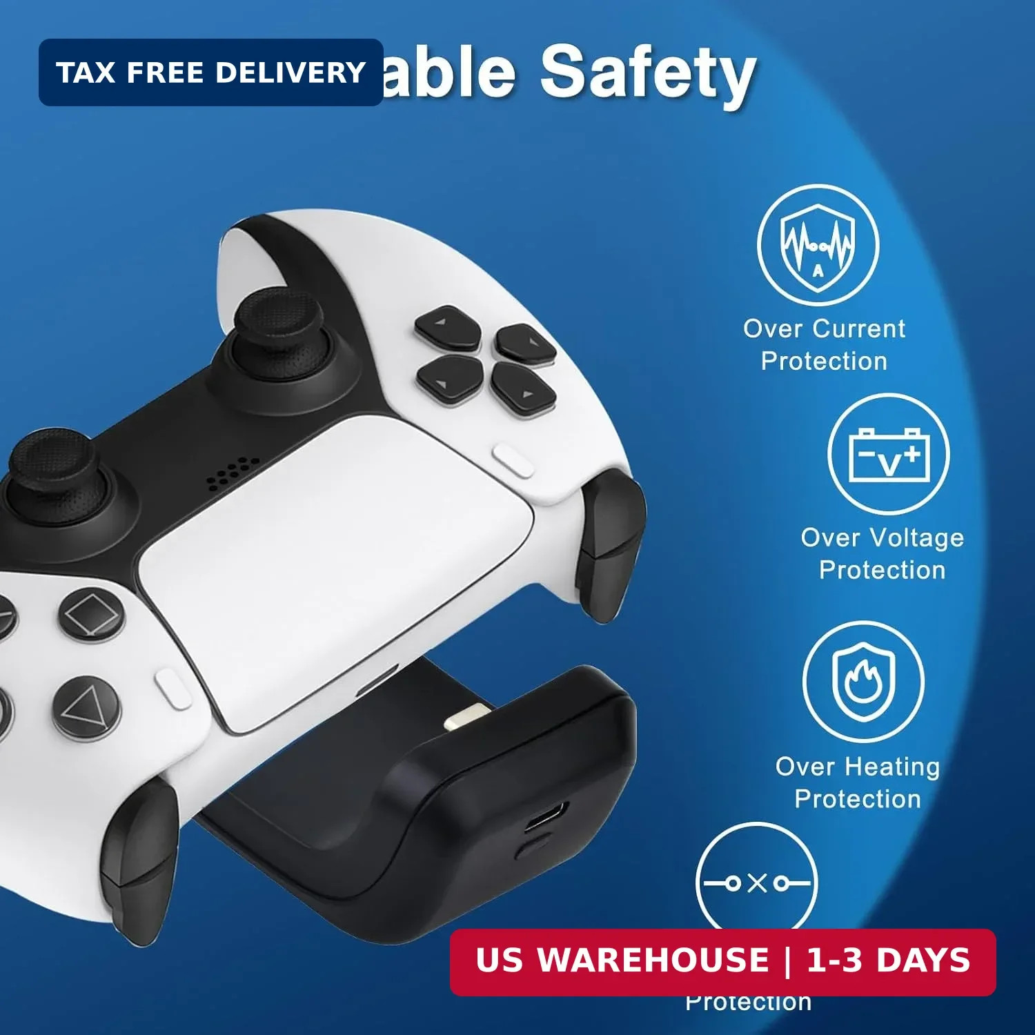 2X 3000mAh PS5 Controller Battery Pack, PS5 Replacement Battery Extender for Son