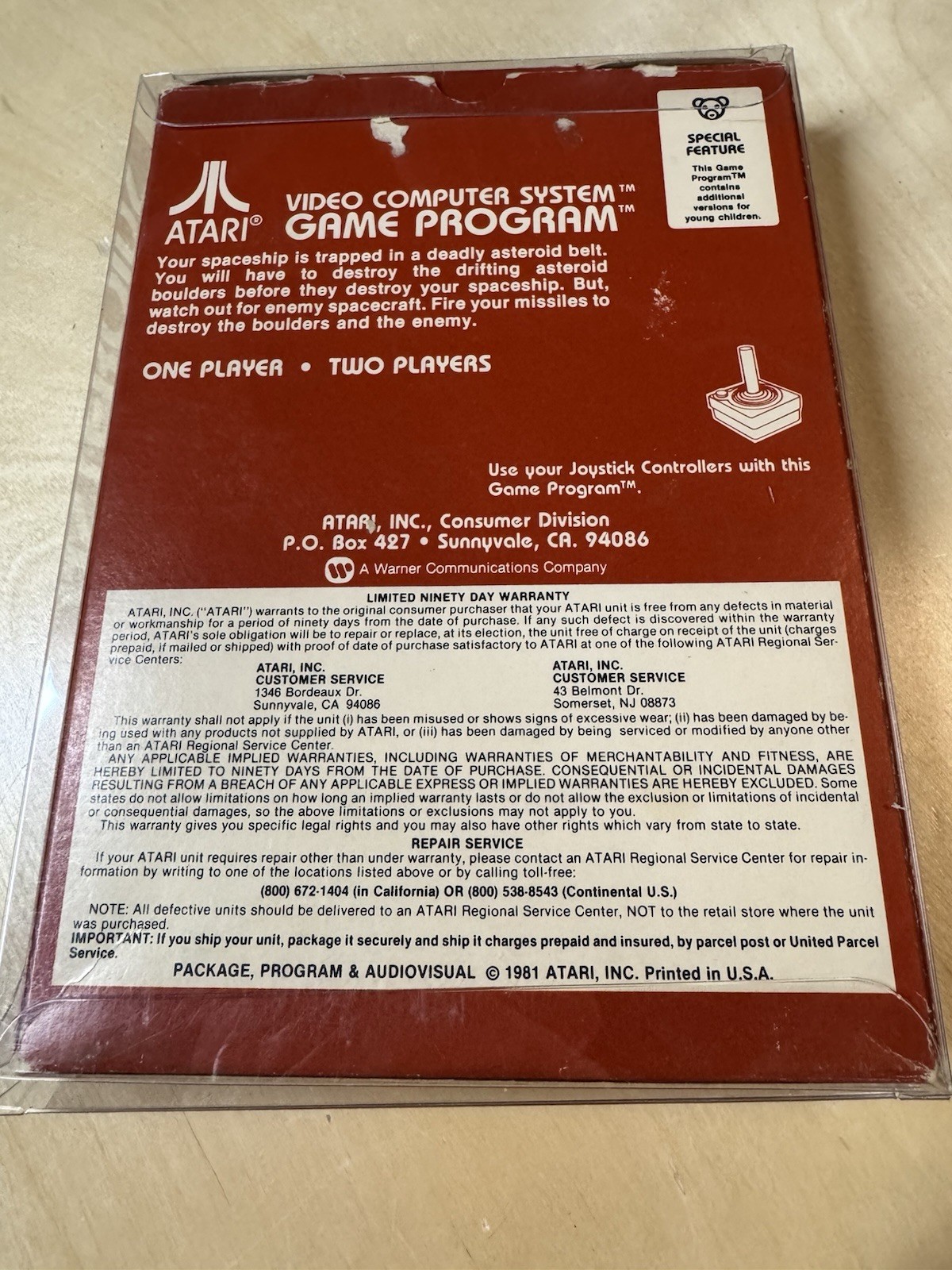 Atari 2600 Game Cartridge, Asteroids, Complete – CIB