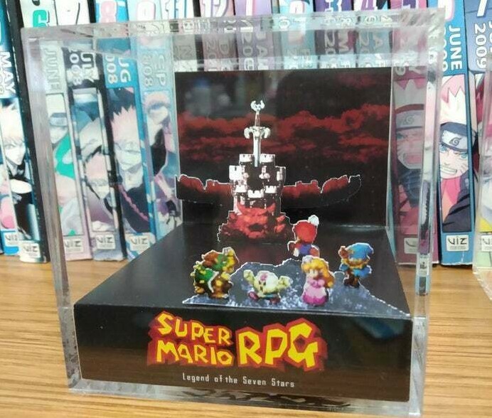 Super Mario RPG – Bowser’s Castle Handmade Diorama -Gameboy Gaming Cube-Fanart