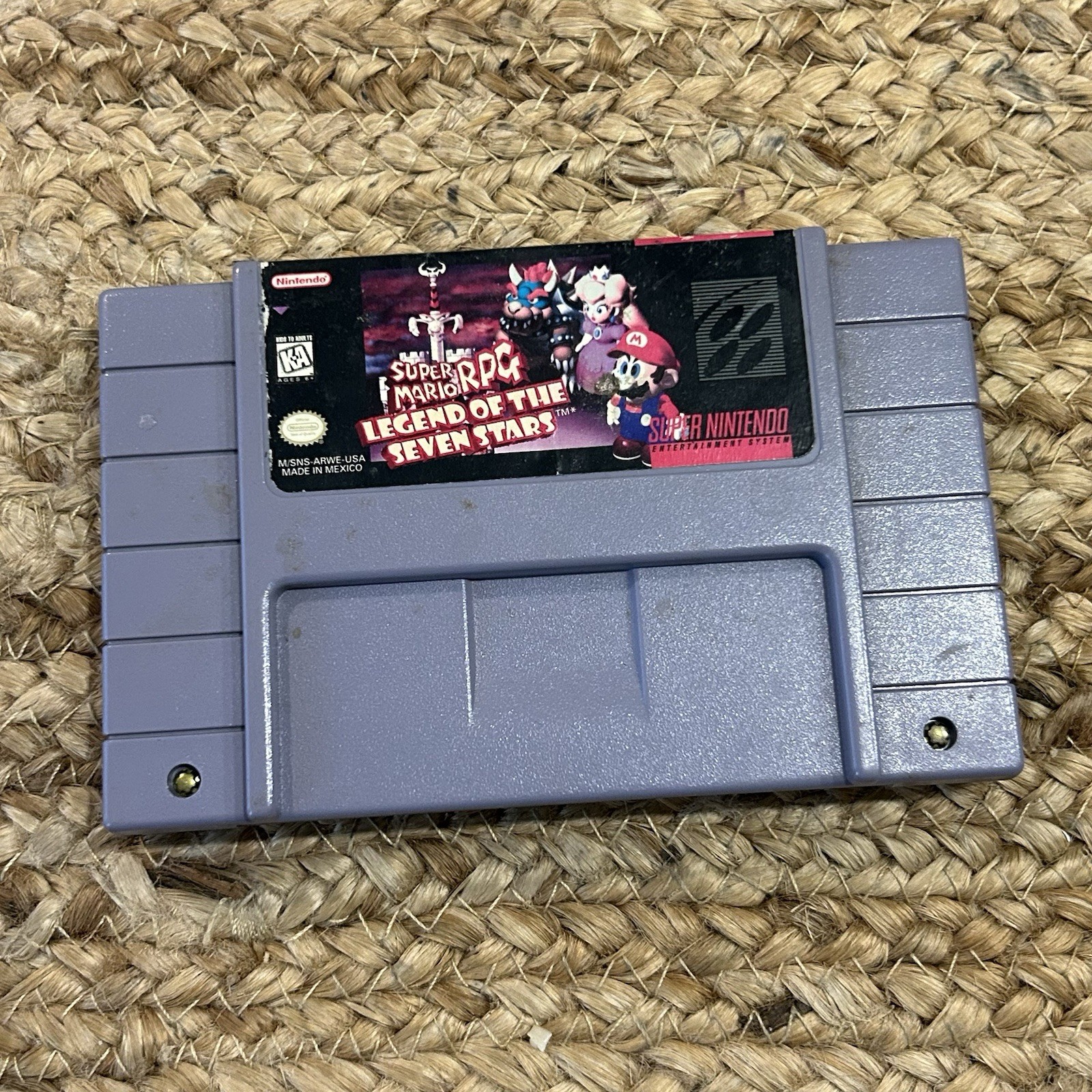 Super Nintendo Super Mario RPG Legend Of The Seven Stars Works Cartridge