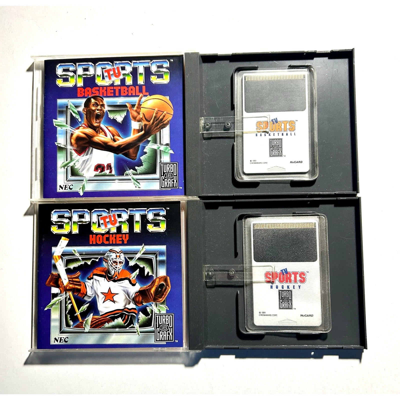 TurboGrafx-16 TV Sports Bundle Video Game Lot🔥Works CIB Complete Nice Shape!
