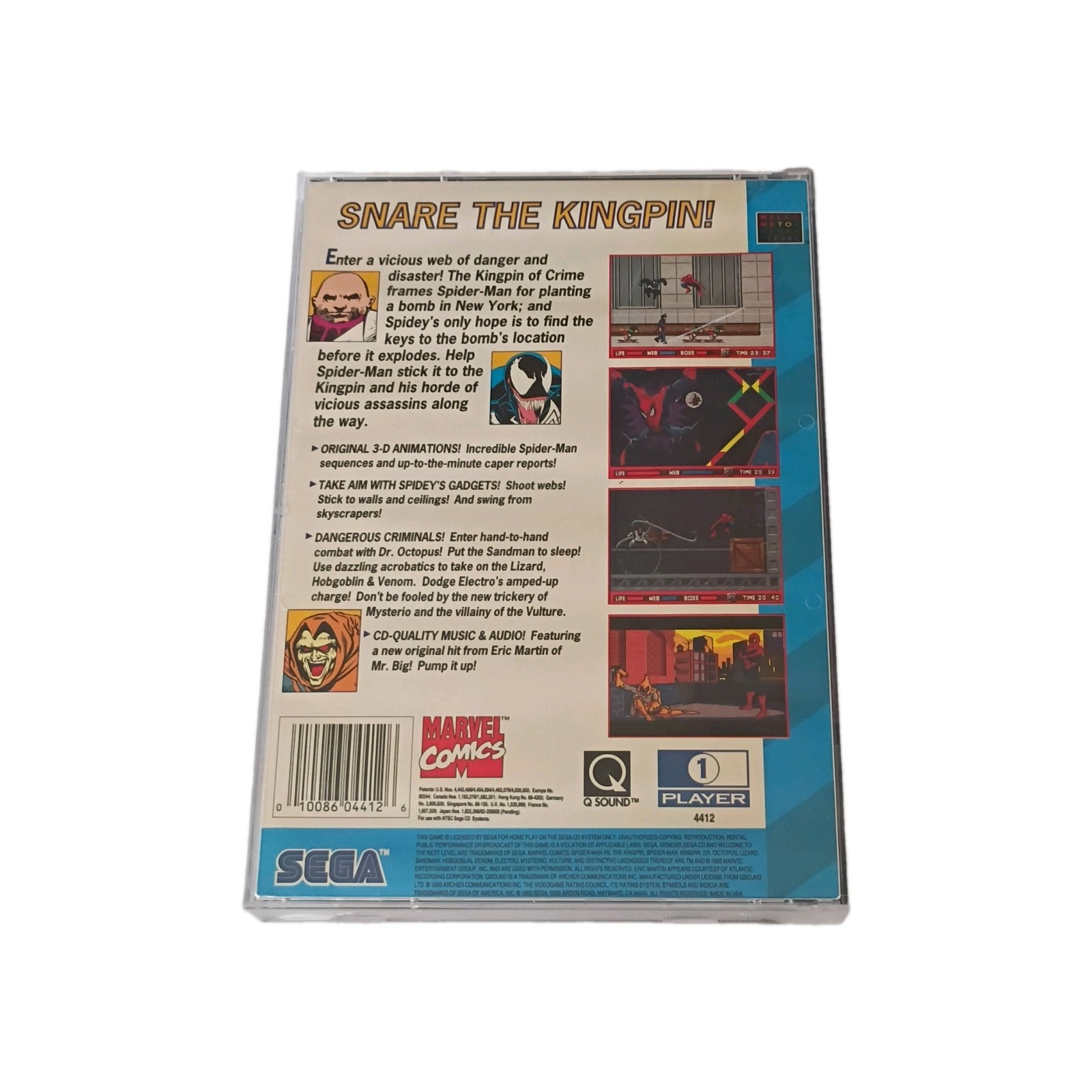 SEGA The Amazing Spider-Man vs. The Kingpin (Sega CD) w/ Case GA