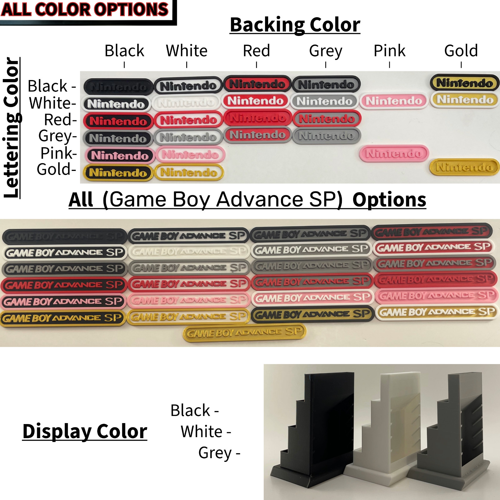Game Boy Advance SP/Original & 18 Games, Multiple Consoles Stand – DISPLAY ONLY